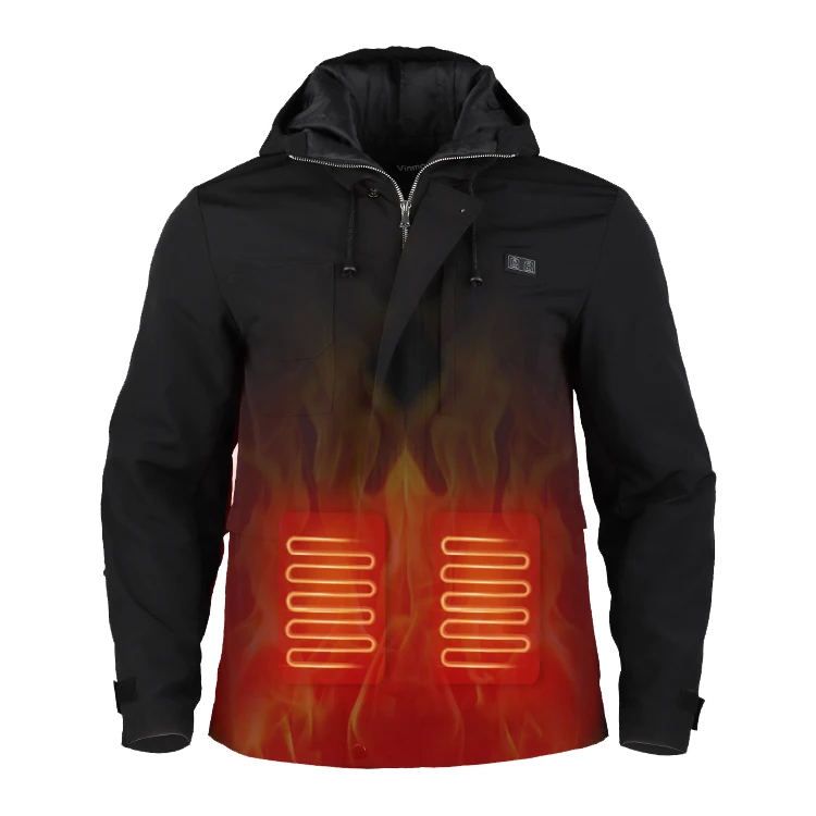 

Infrared Heating Element Jacket Mens Windproof Winter Fishing Parka Heated Jacket