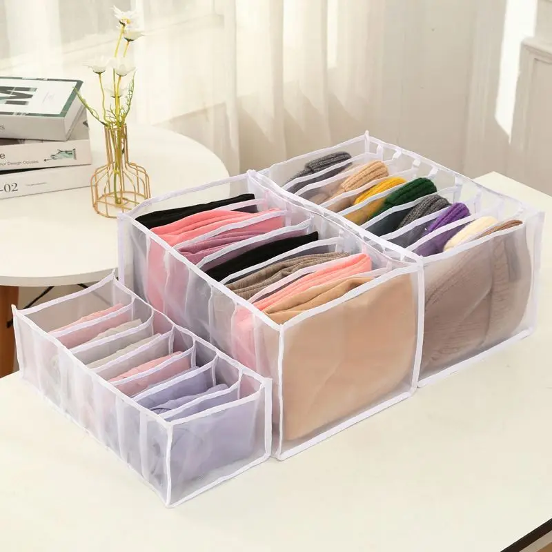 

Multi-Functional Oxford T Shirt Jeans Underwear Storage Box Drawer Dividers Washable Folding Clothes Organizer for Wardrobe, Pink black grey or customized