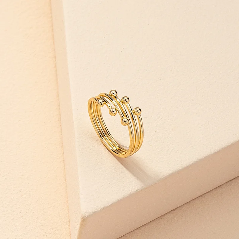 

HOVANCI ring gold 18k thick 5 gold napkin engraved vermeil gold adjustable rings, Gold,silver