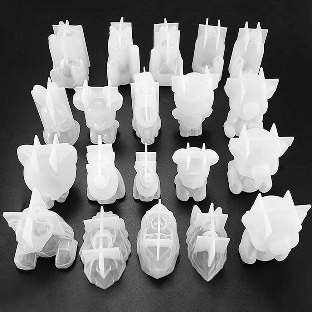 

Transparent Unicorn Epoxy Resin Silicone Mold Bear Rabbit Mould Animal Aromatherapy Candle Crafts Making Form Decoration