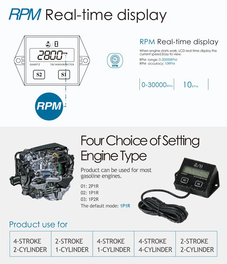 Yika Hm011n Digital Hour Meter Engine Electric Motor Diesel Engines