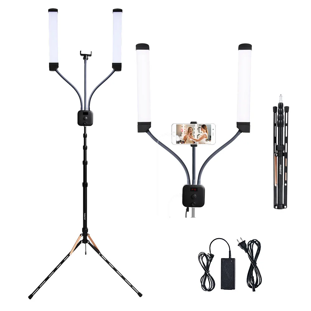 

FOSOTO FT-450 40 W 340W 3000K-6000K Double Arms Fill LED Light Long Strips LED Light with LCD Screen for Photo Studio Live Broad