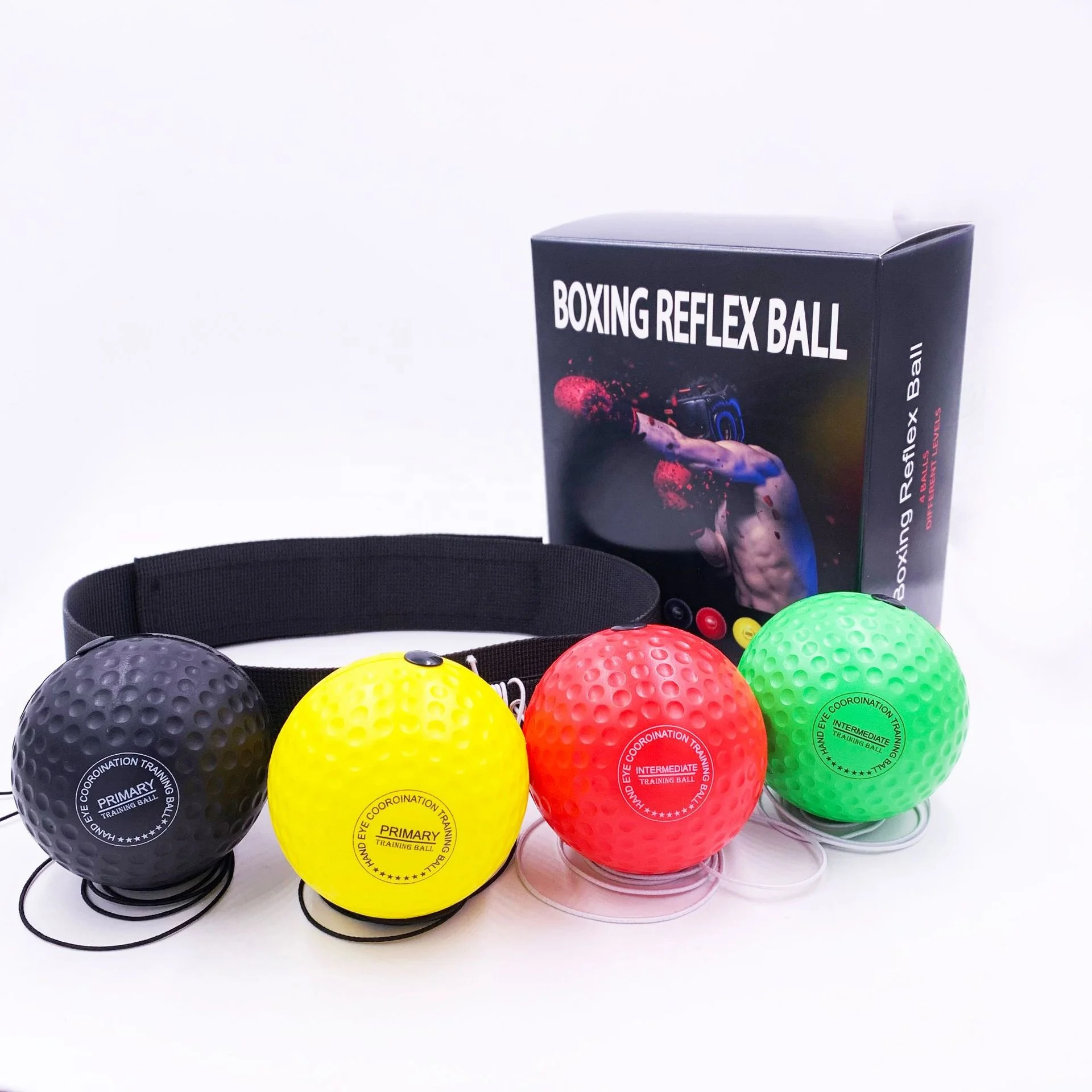 

New nylon belt boxing reaction ball head-mounted Sanda combat training equipment head-mounted boxing speed ball