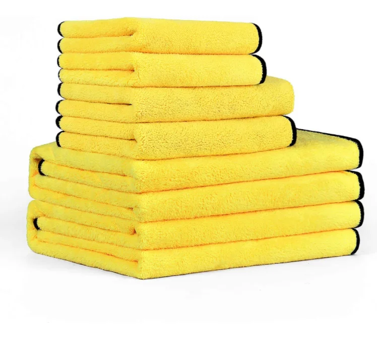 

wholesale ultra plush Double sides 30*40 cleaning microfiber cloth car wash mitt detailing set thickened wash car towel, Customized color