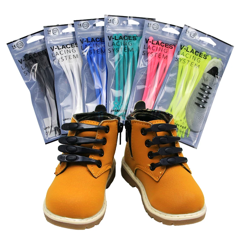 

High quality waterproof silicone unisex elastic lazy no tie shoelaces, 10