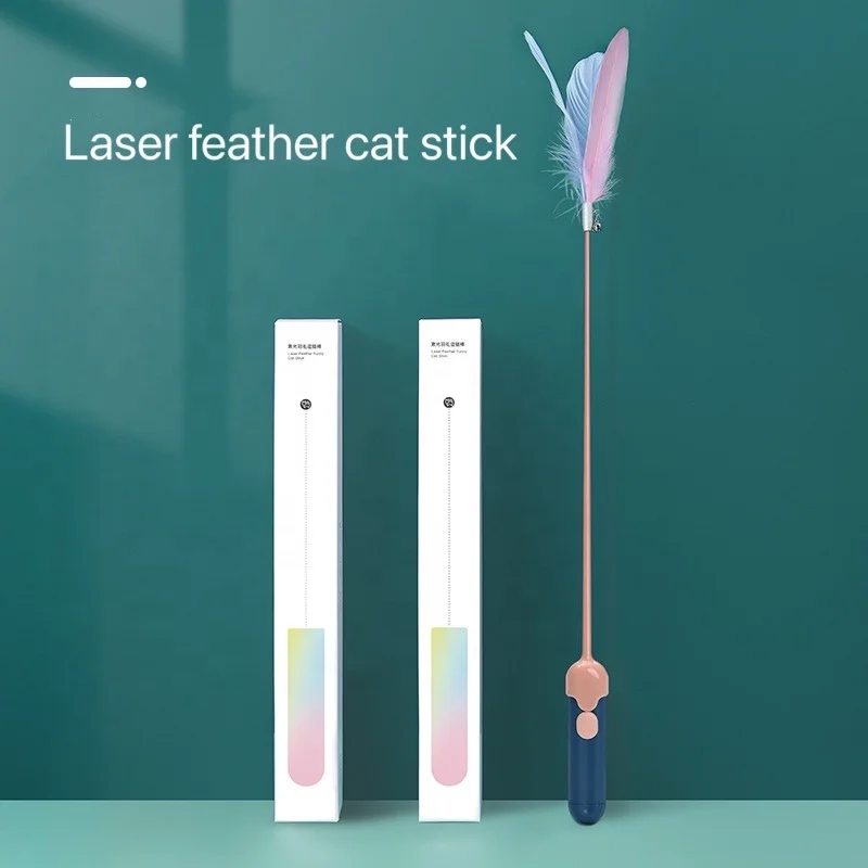 

Simons LED Laser Torch Feather Stick Cat Pet Gato Kat Toy Accessories Supplies Productos Juguetes Accesorios Para Gatos Mascota, Indigo pink/blue white/pink purple