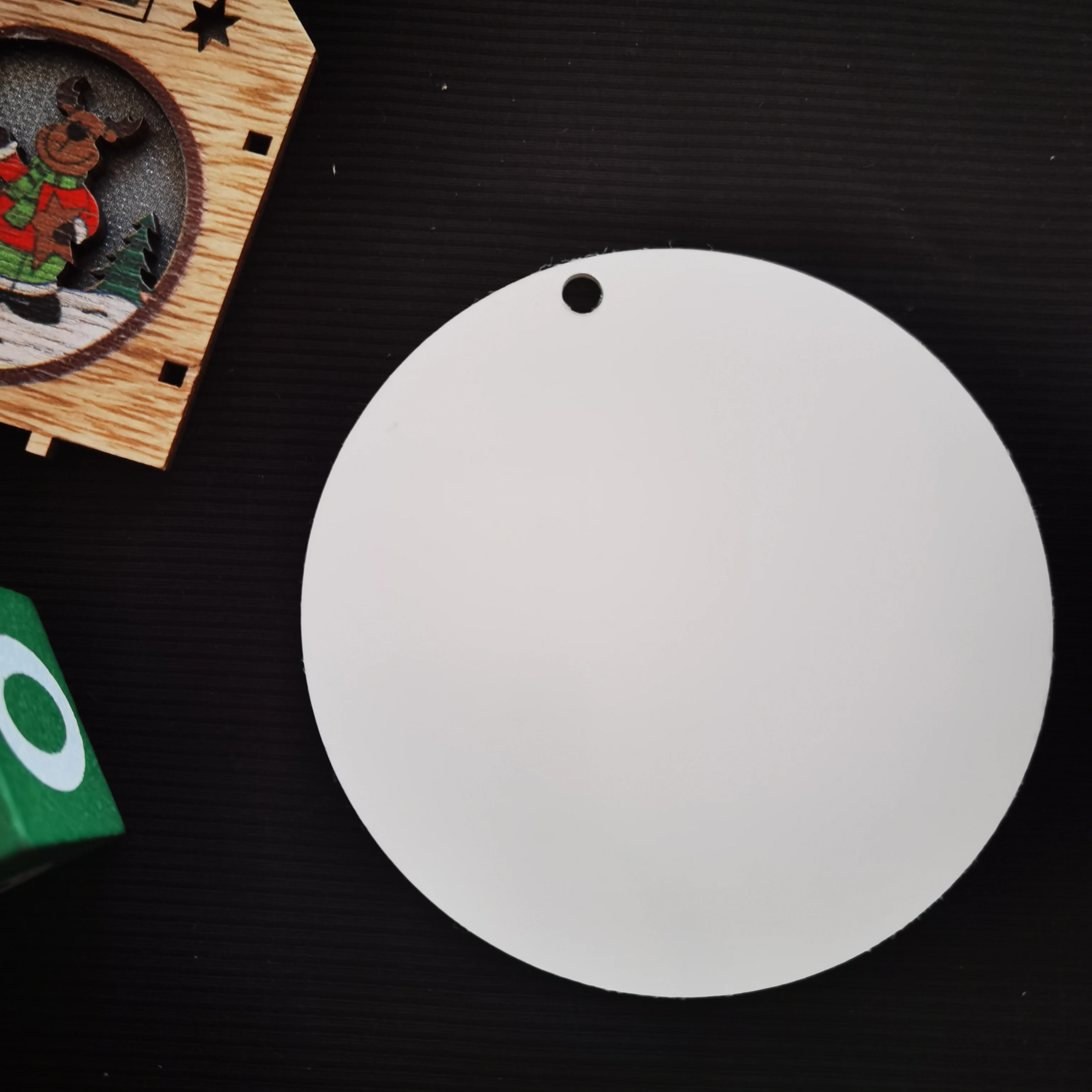 Wholesale Metal Sublimation Blank Christmas Hanging Ornaments White