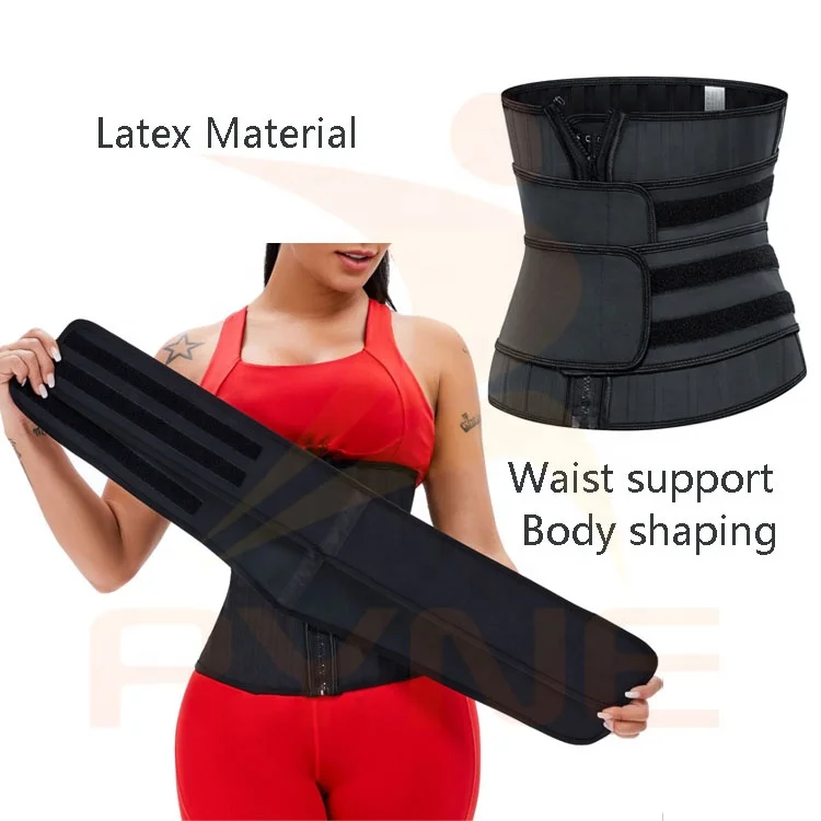 

High Quality Women Waist Trainers 25 Steel Bone Latex Detachable Double Strap Waist Trainer