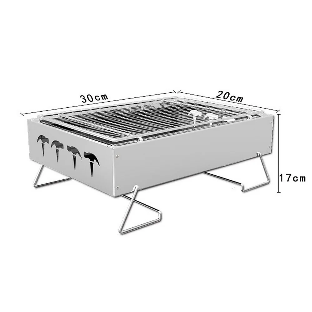 

Mini Grill Folding Barbecue Grill Keuken Accessoires Outdoor Camp Picknick, Silver