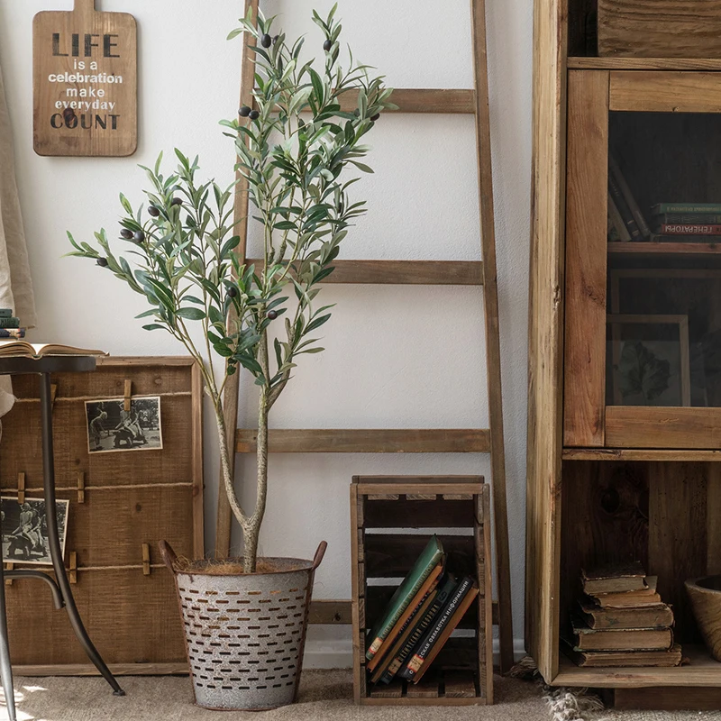 Antique Nordic Style Metal Plant Buckets Indoor Garden Stand Flower