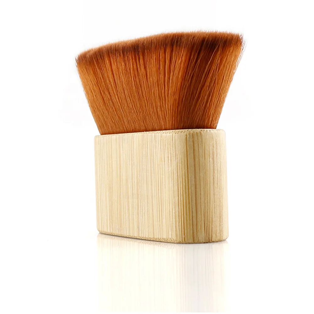 

New Arrival Soft Fiber Hair Styling Hairdressing Brush Bamboo Handle Barber Wide Tool Neck Duster Brush, Natural