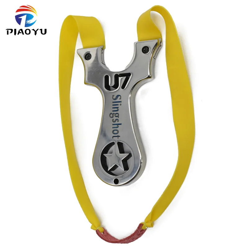 

304 Stainless Steel Hunting Slingshot Catapult Use Powerful Flat Rubber Band for Outdoor Games Shooting