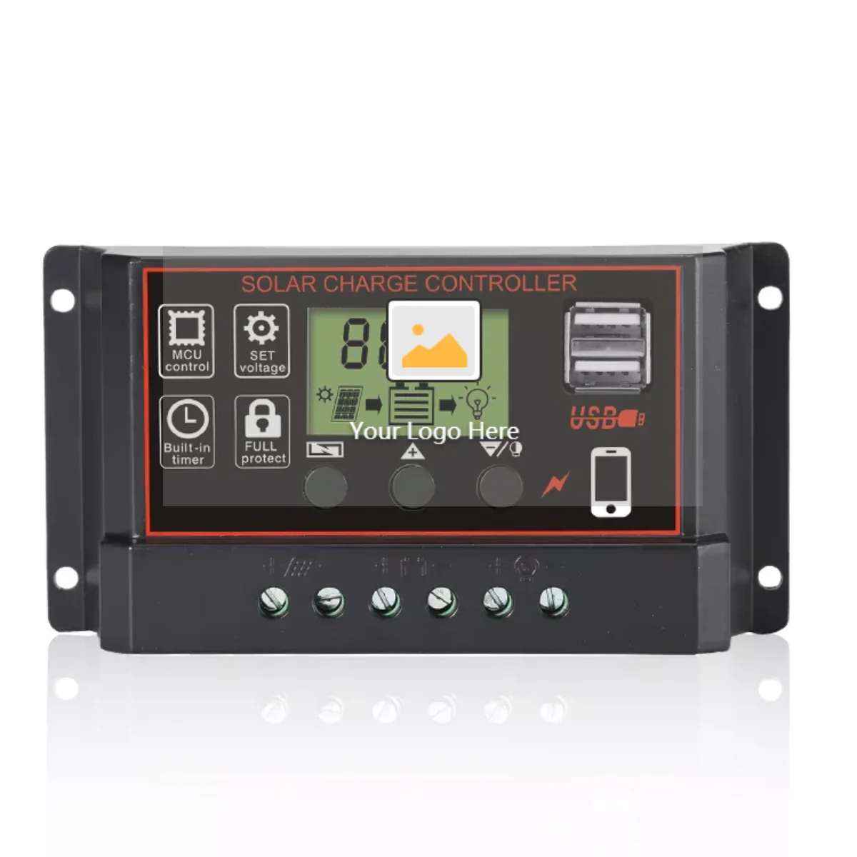 Solar Panel Regulator Charge Controller USB 60A 12V-24V with Dual USB Charger,American Warehouse Shipment 