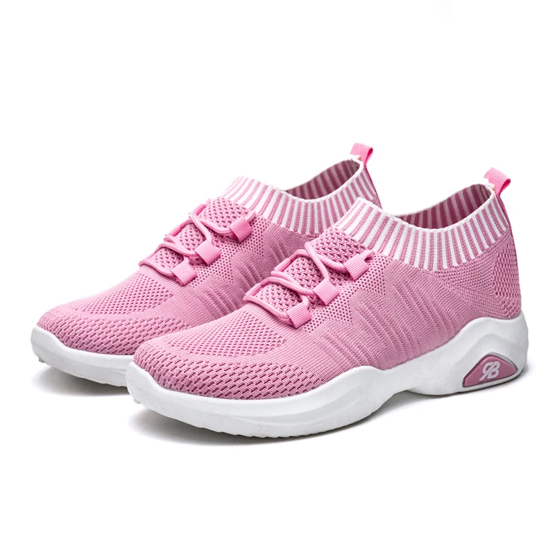 

2020 Novelty Design Sports Shoes for Women Fashion Ladies Casual Shoes Summer PU Cotton Fabric Winter Rubber Autumn Light Weight, White+black +pink
