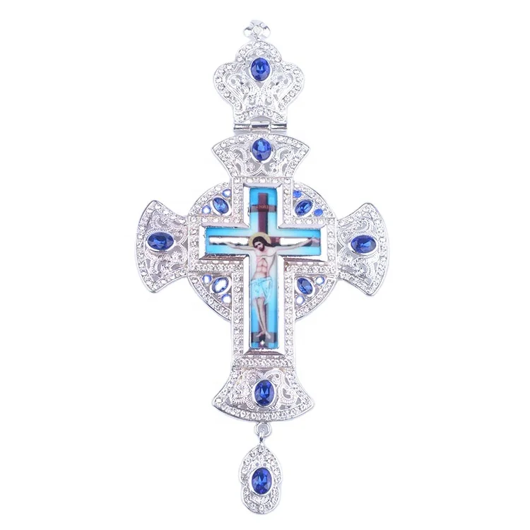 

Wholesale ZHUO DIAN ODM / OEM North Europe Orthodox Church Christ Silver Alloy Pectoral Cross Necklace