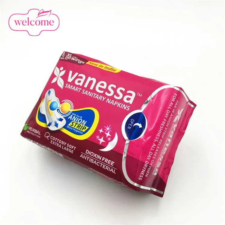 

Sanitary towels Asia China Eco Friendly 280Mm Anion Sanitary Napkins Negative Ion sanitary pads private label bamboo plant base