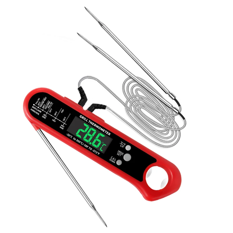 

Digital Instant Read Meat Thermometer Kitchen Food Cooking BBQ Milk Coffee Dual External Probe Food Thermometer