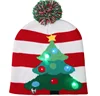 SJ357 electric artware holiday decorative winter mix designs knitted flashing LED christmas hat