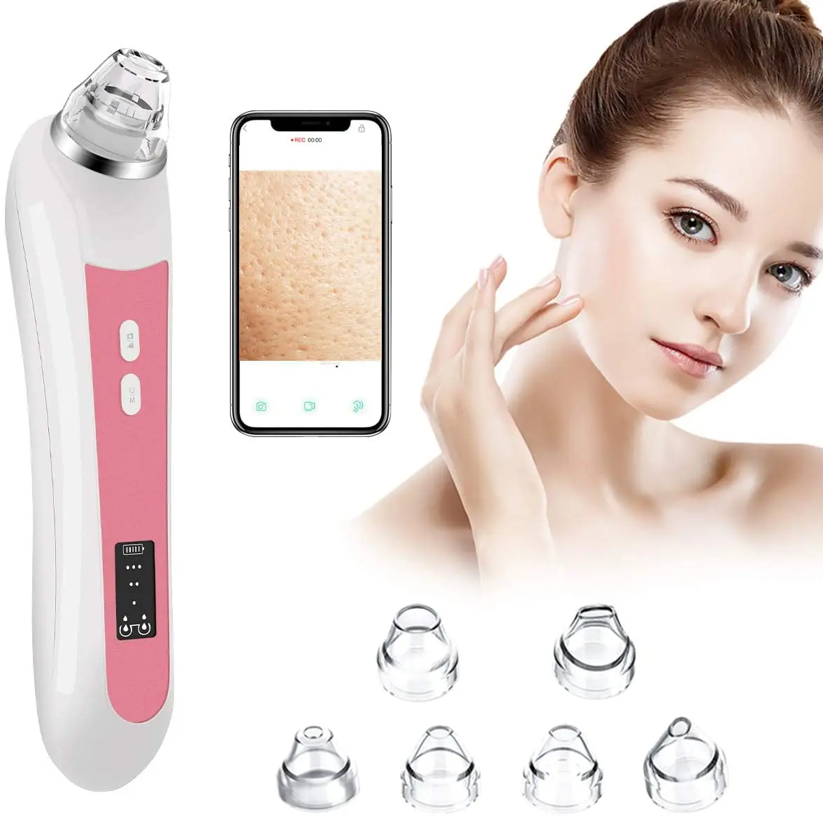 

Timesiso H200 Vacuum Suction Pore Vacuum Face Cleaner Blackhead Acne Removal Machine Device Vacuum Visual Blackhead Removal