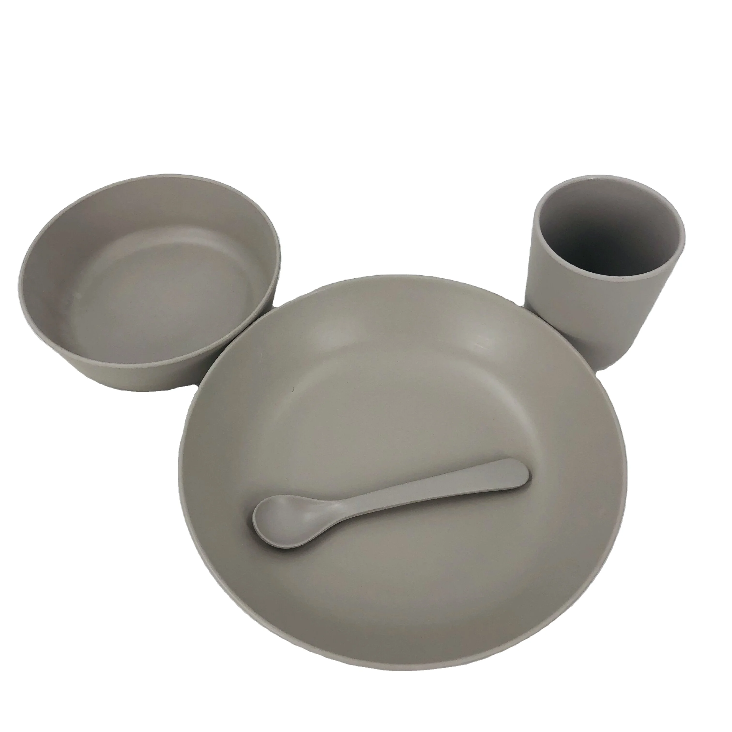 
Plant fiber eco friendly round LFGB bamboo dinnerware 5pcs kids party tableware set 