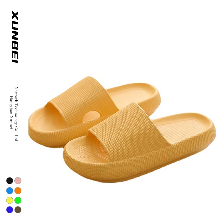 

2021 fashion wholesale open toe trendy pillow cloud bedroom chunky platform women's big us sizes slides slippers sandals, 8 colors