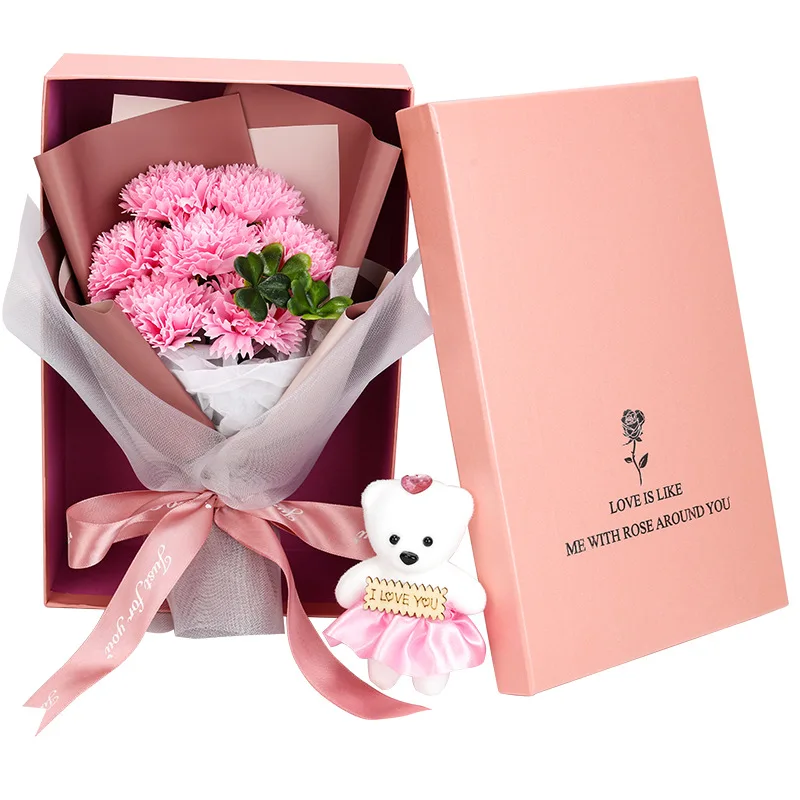 

factory wholesale gift flowers Imitation 7 roses soap bouquet gift box gift valentine's day artificial flower