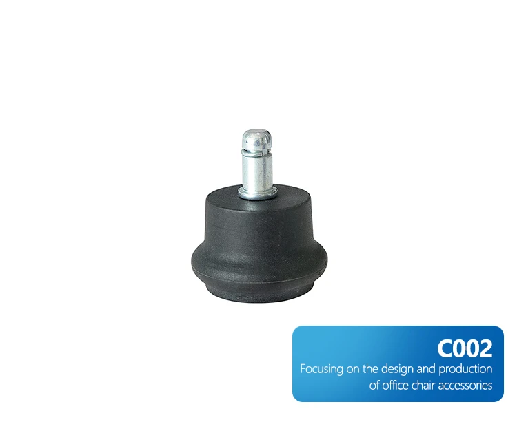 Computer Office Chair Spare Wheels Pu Material Black Color Rolling