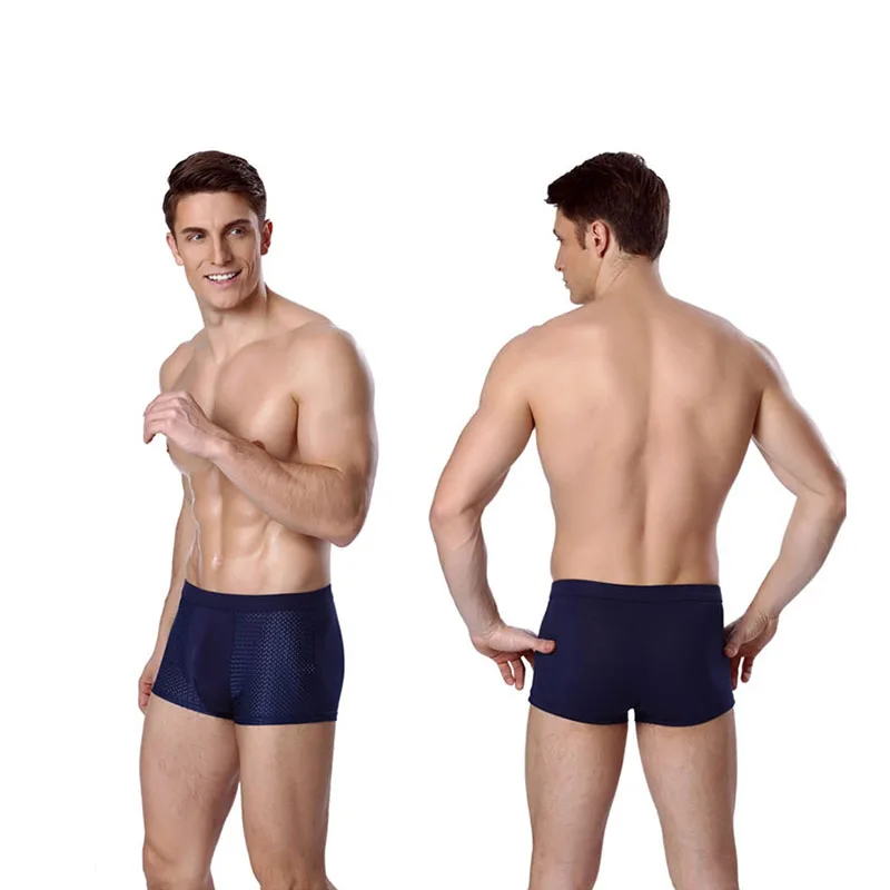 

Custom Wholesale Plus Size High Quality Underwear Solid Mesh Men's Briefs & Boxers, Picture