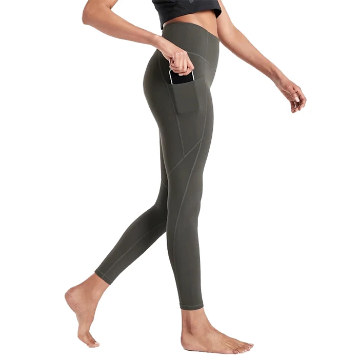 

Customize Women Compression Running Quick Dry Ripped Yoga Pant Capri With Pocket