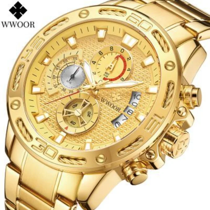 

2021 New 8879 Top Luxury Gold Mens Wa202tches Sport Fashion Luminous Waterproof Wristwatch Male Military Quartz Hand Watch, Blue