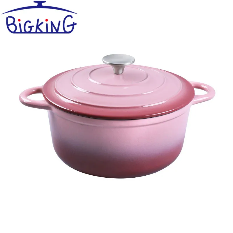 

2021 new cast iron pink enamel casserole 5.5QT OEM