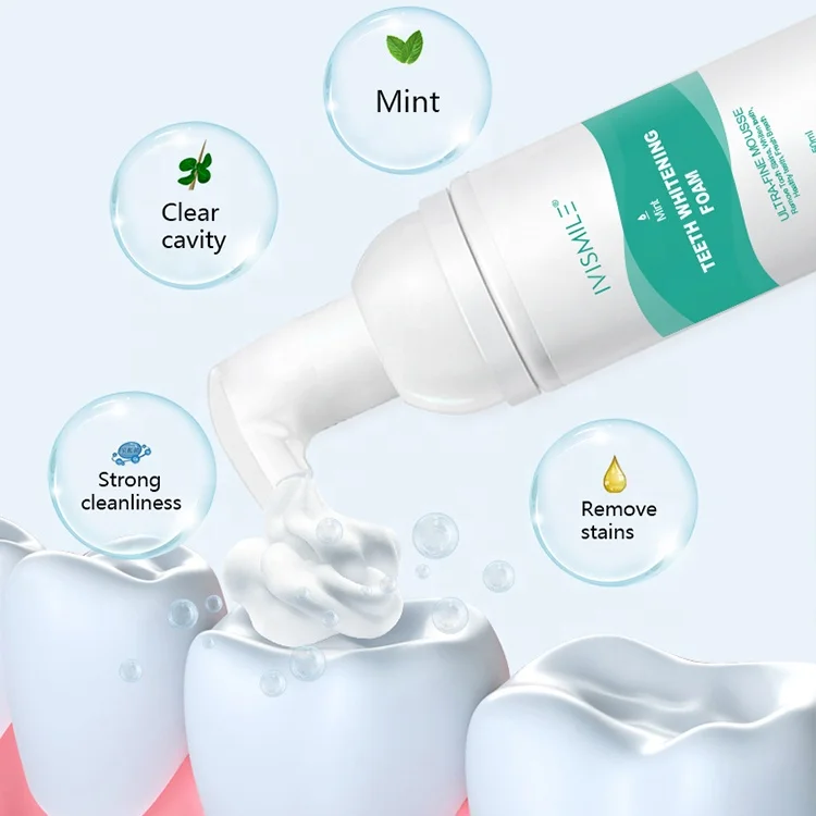 

IVISMILE 50ml Teeth Whitening Foam Toothpaste Daily Use Whiten Tooth Oral Care Customized Flavor and Logo