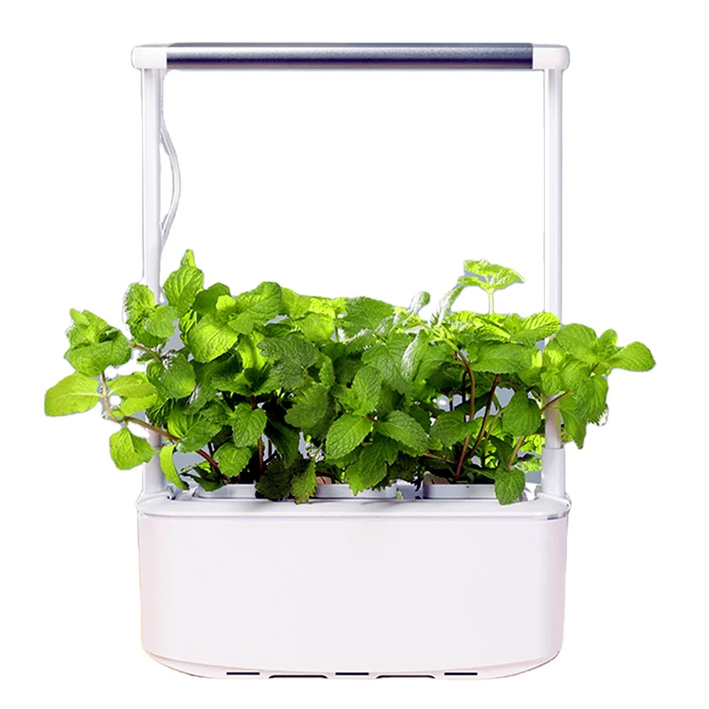

smart hydroponics garden urban indoor herb garden kit vertical plante pot, White