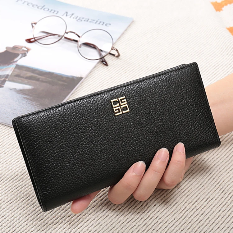 

Private Label Leather Purses Women Pure Leather Purse Small Ladies, Black