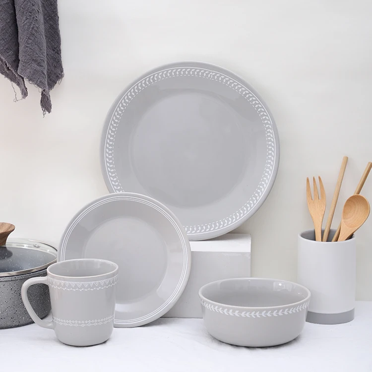 Wholesale decal restaurant food serving gray tableware porcelain dinnerware sets .jpg