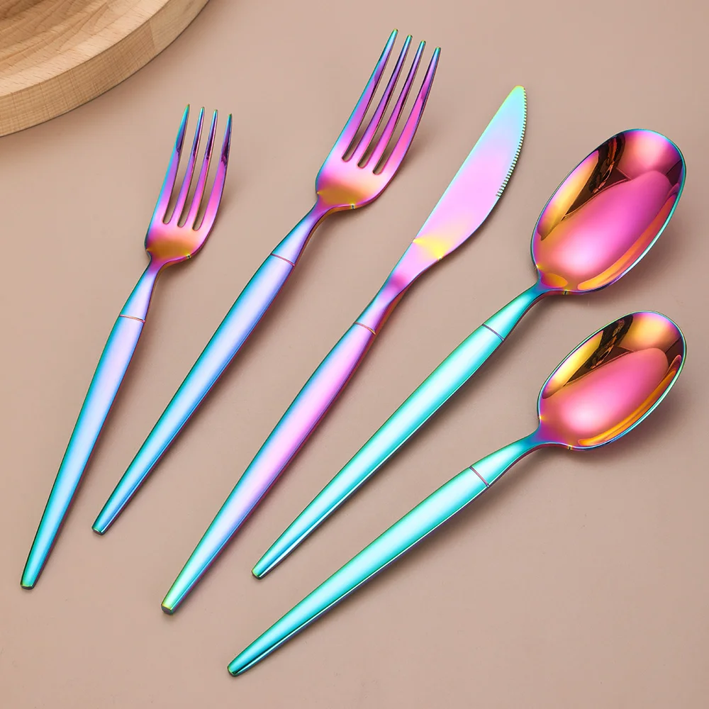 

20-Piece Stainless Steel Silverware Cutlery Set Service for 4 Fork Spoon Knife Flatware Set gold cutlery set