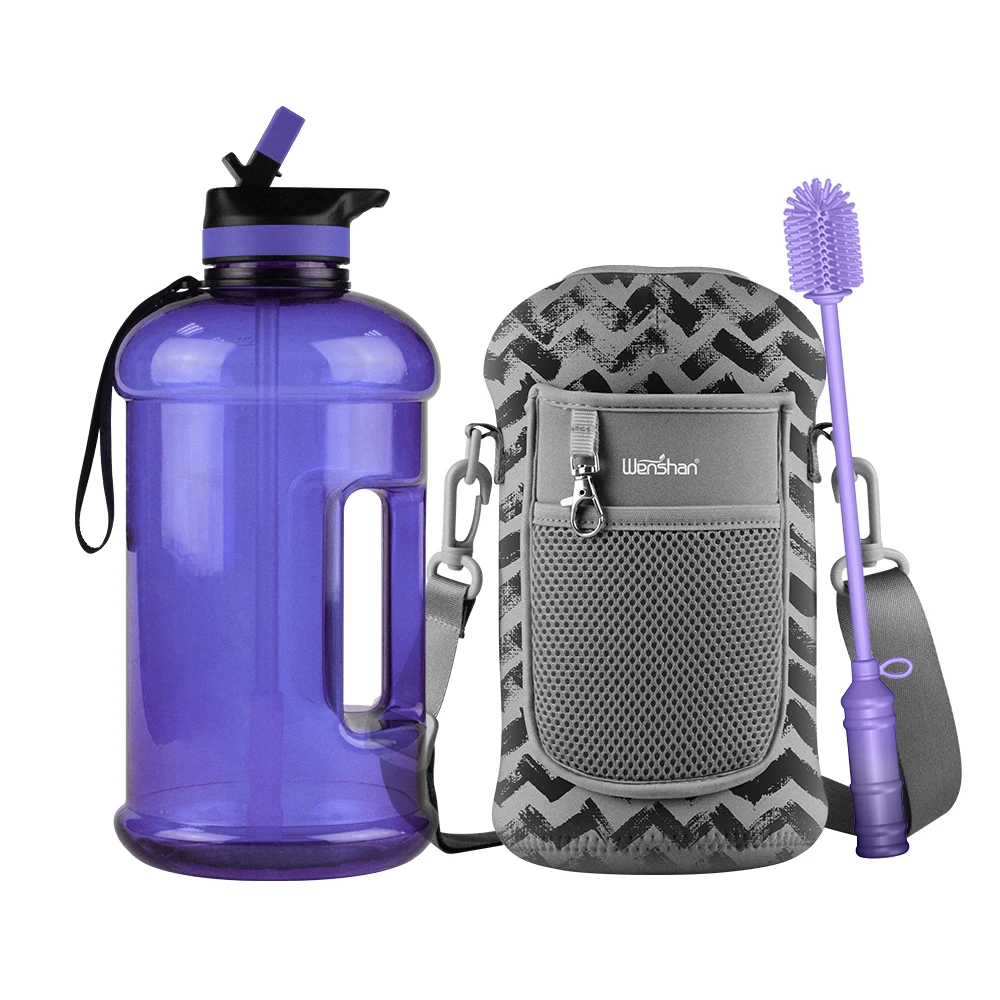 

1 Gallon Plastic Water Bottle with Time Marker 2.2L Sport Outdoor Water Jug