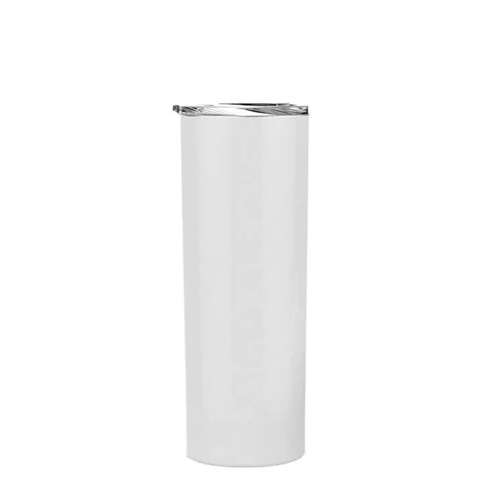 

C39 20 oz straight sublimation tumblers blanks Stainless Steel Double Wall Mugs with Lid and plastic straw