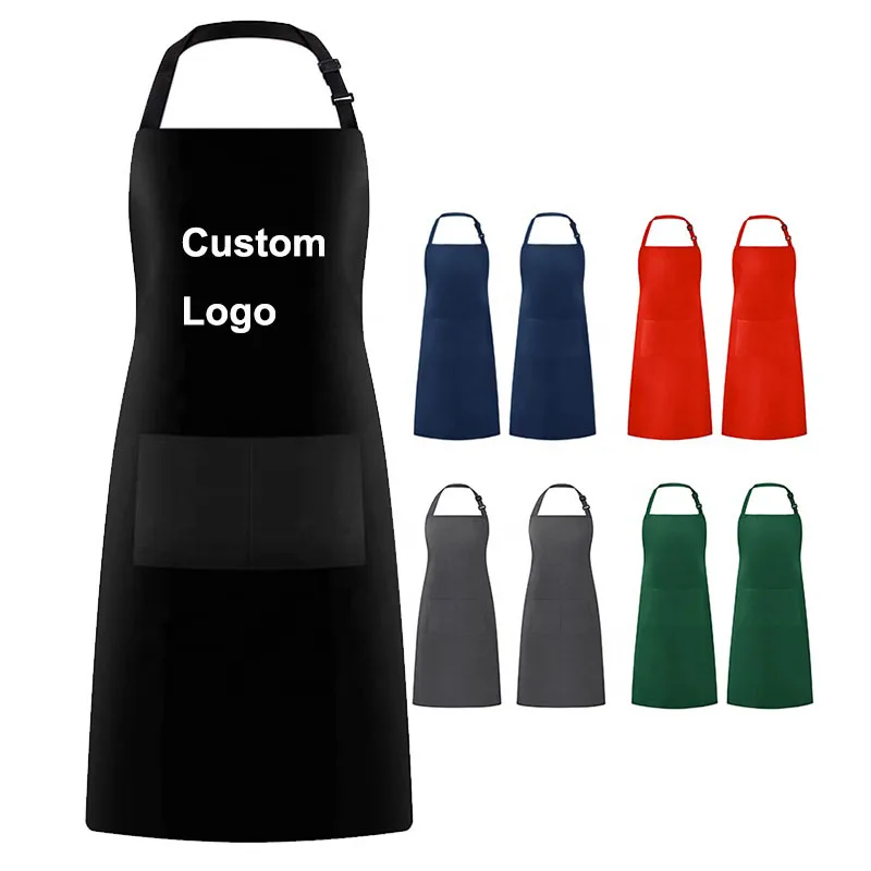 

Custom Heavy Duty Apron Baking Cooking Printed Canvas Apron With Two Pockets 100% organic cotton apron, Multi colors for choose