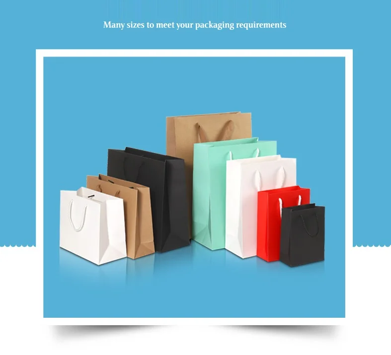 Wholesale Thick Custom Gift Packaging Bag Shopping Kraft Paper Tote Bag