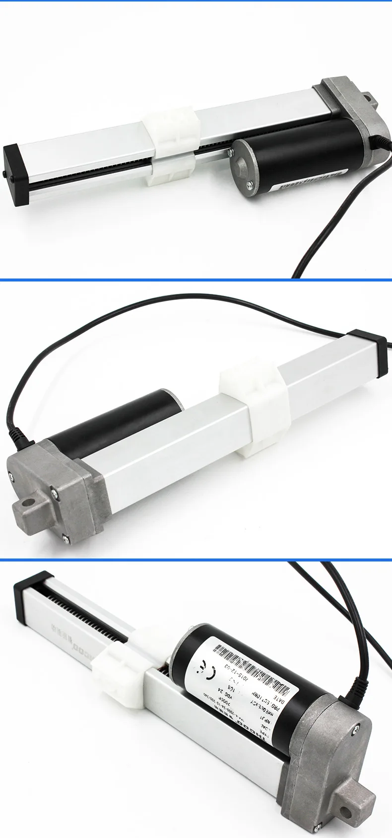 Low Noise Waterproof 1500mm Stroke 12v/24v Mini Telescoping Linear