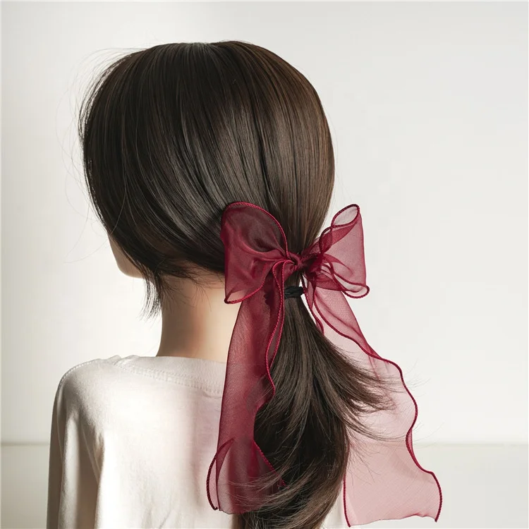 

MIO Wholesale Bridal Bow Hair Clip Women Fashion Hair Accessories Handmade Organza Fabric Solid Color Bows Hair Hand Clip