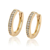 

99215 Xuping jewelry fashion 14k gold plated inlay zircon hoop earrings wholesale