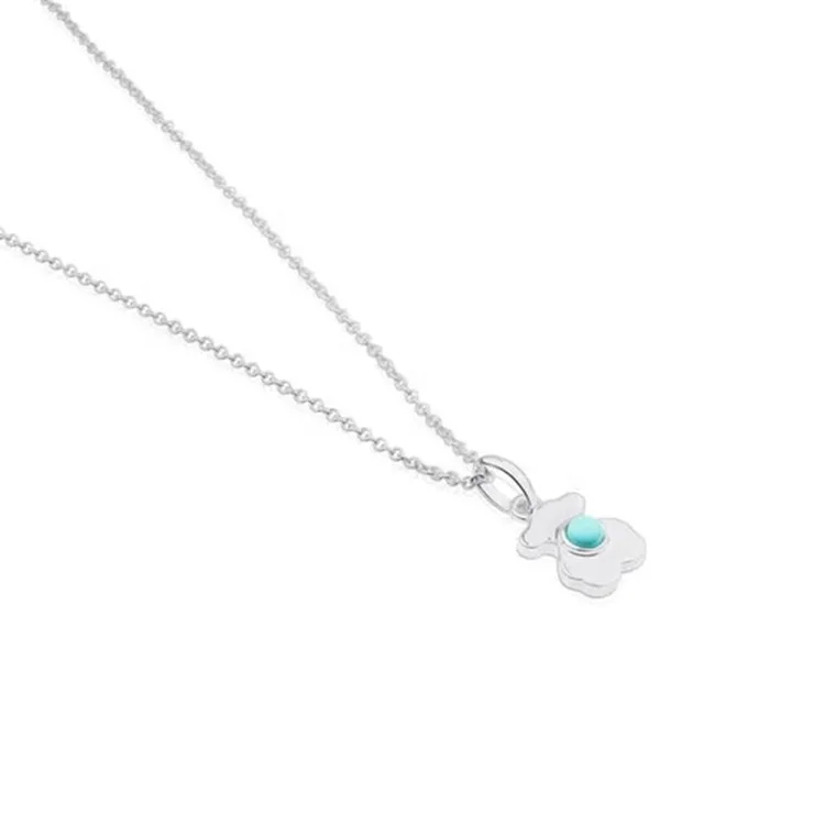

S925 fashion pendant with 12 kinds of color gem gift Spanish women bear pendant accessories