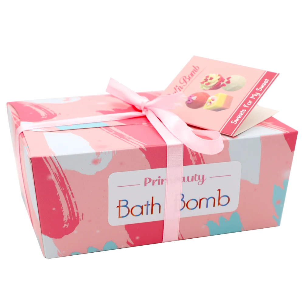 
Hot sale private label organic kids press shower bombs fizzy hemp bath boxes packaging CBD cupcake bath bomb gift set 