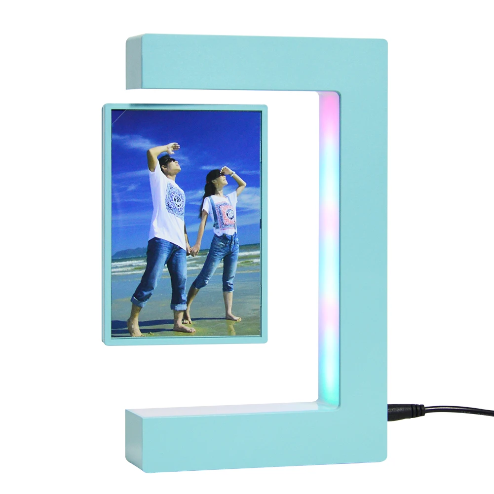 

Magnetic Levitation Plastic 3D Floating Picture Frame Display with Led Lighting for Birthday Present Decoration