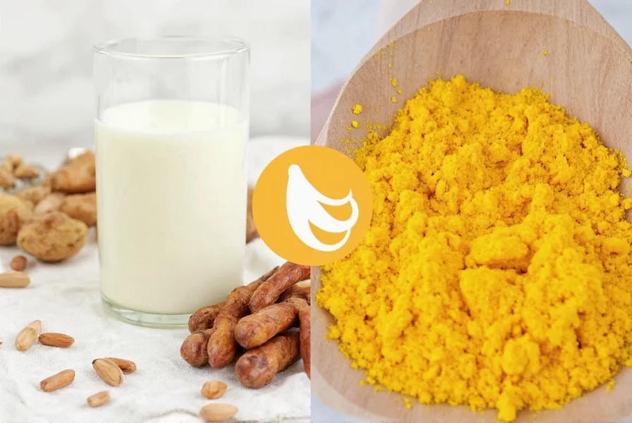 Turmeric root and milk ingredients for homemade golden milk
