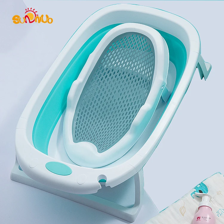 

Baby Bath Net Baby Cradle Basin Newborn Bath Tub Ergonomic Children's Bath Bed, Blue pink