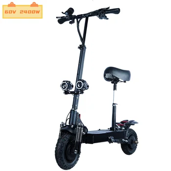 

off road 60v 2400W folding electric scooter dual motor 70km/h powerful fast speed for adult E scooter