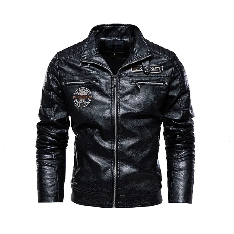 

Men's Motorcycle Plug Size Pu Jacket Coat Modern Leather Coat For Men JK0005